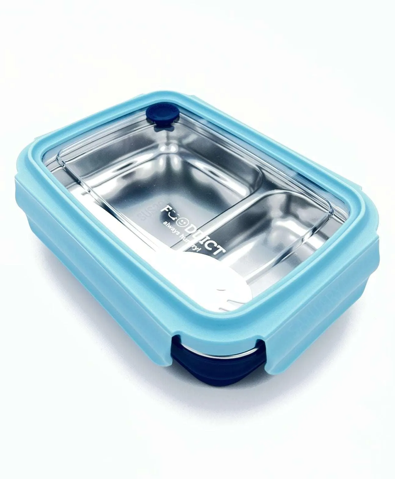 2 Compartment Slim Lunch Box Thermal Stainless Steel