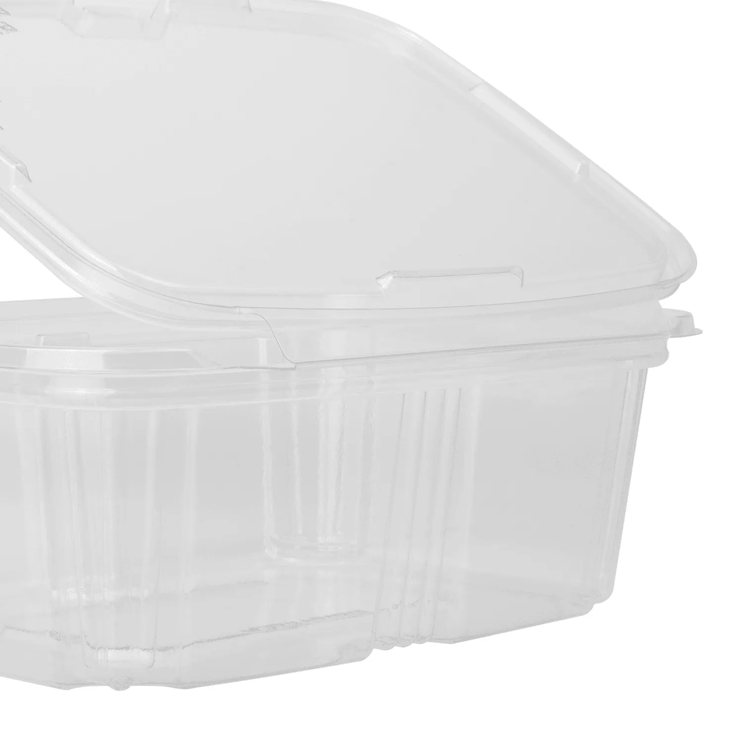 [200 sets] 32 oz PET Plastic Tamper Resistant Hinged Deli Containers with Lid