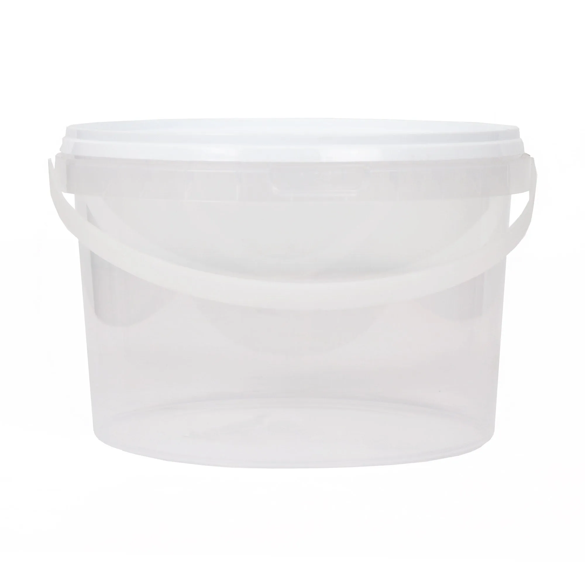 2L Plastic Bucket Frosted Clear Air Tight Lid