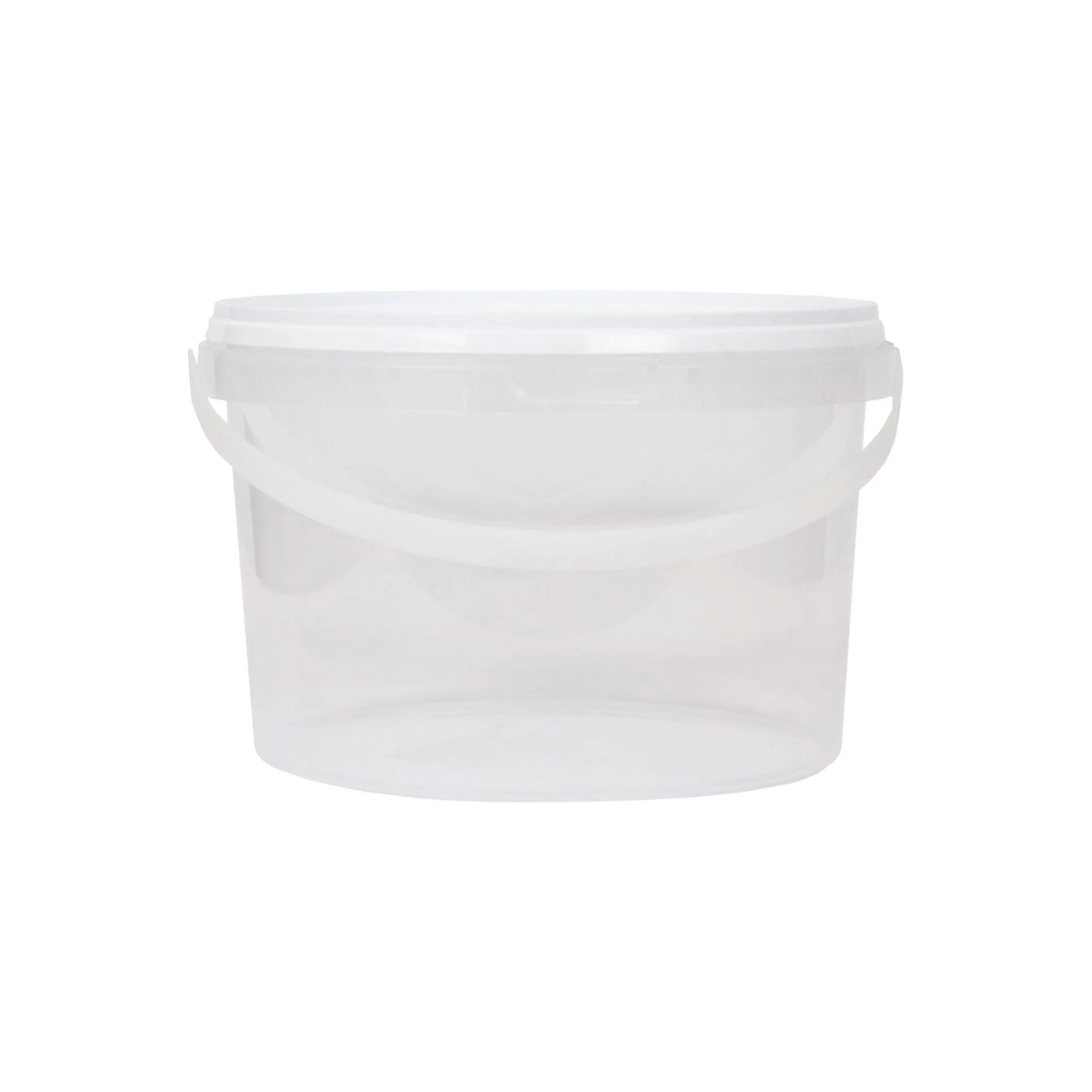 2L Plastic Bucket Frosted Clear Air Tight Lid