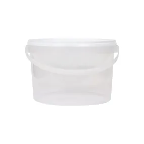 2L Plastic Bucket Frosted Clear Air Tight Lid