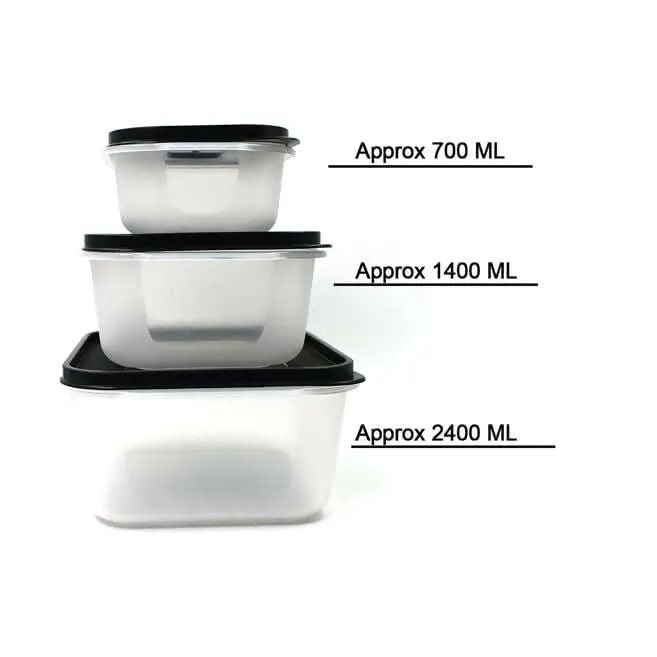 3-Piece Square Food Storage Set for keeping Food Fresh & Organized