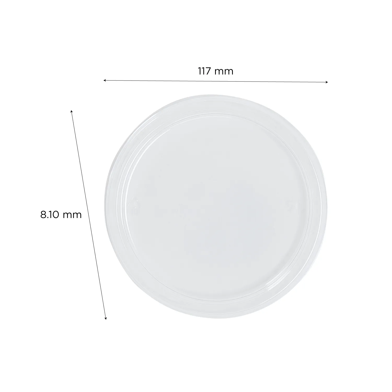 [500 ct] 8-32 oz Deli Container Lids | PET | 117 mm