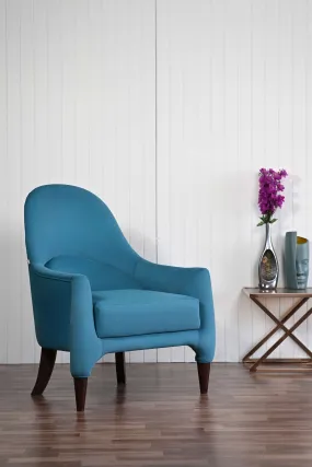 Aqua Blue Relaxing Chair With Classic Design & Polished Leg