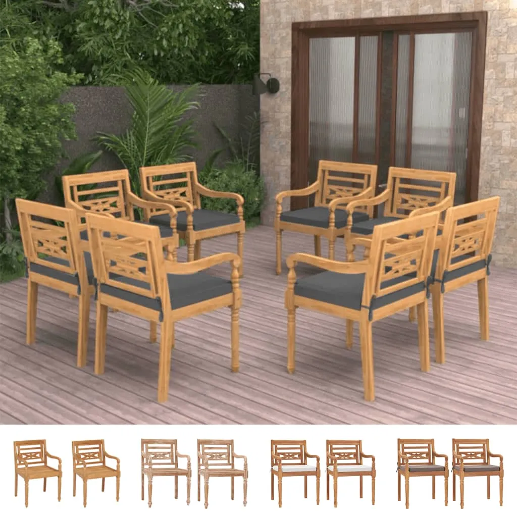 Batavia Chairs Patio Garden Lounge Chair with Cushions Solid Wood Teak