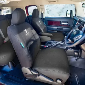 Black Duck Canvas Black Console & Seat Covers suits Toyota Hilux SR5 8th Gen Dual/Xtra Cab 7/2015-On