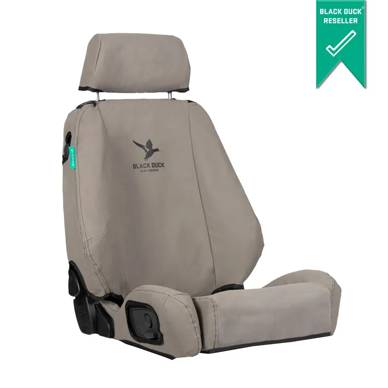 Black Duck Canvas Seat Covers Suits Mitsubishi/Fuso Fighter FK6/FM6/FN6 5/2011-On Grey