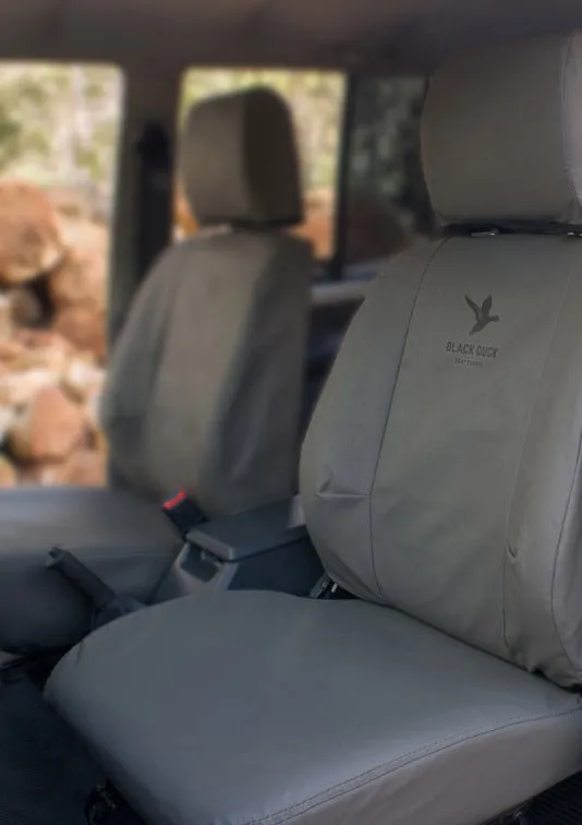 Black Duck Canvas Seat Covers Suits Suzuki Vitara JT 2009-On Grey