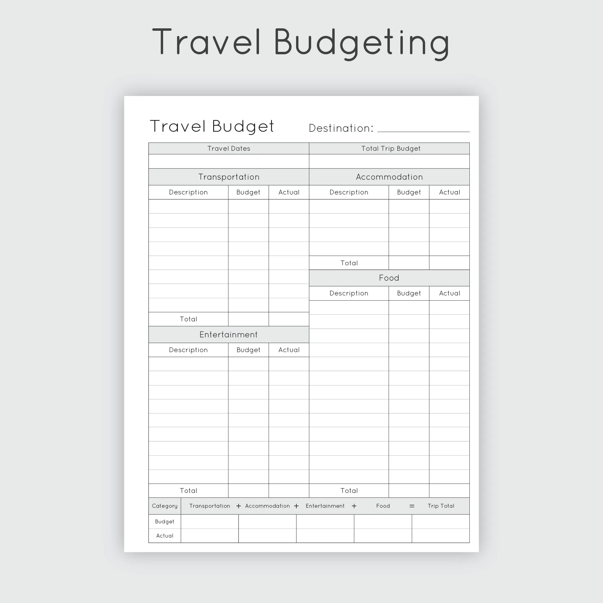 Budget Journal - Tropic