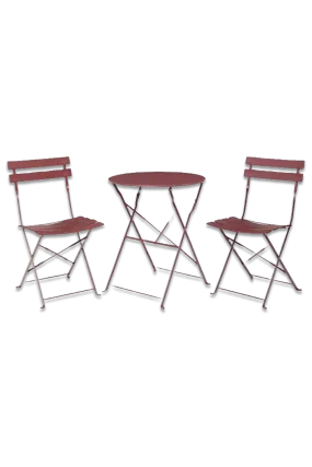 Camden 2-Seater Garden Bistro Table & Chairs Set, Damson