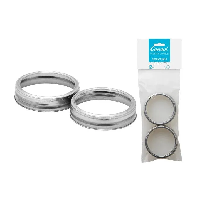 Consol Jar Screw Rings 2pc for 500ml and 1L Jars 14431