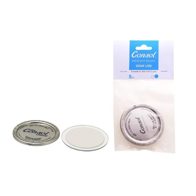 Consol Preserve Jar Lid Domes for 500ml Jar 5pack 30153