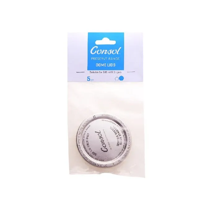 Consol Preserve Jar Lid Domes for 500ml Jar 5pack 30153