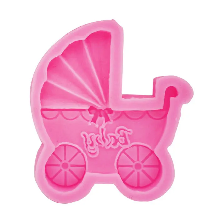 Cute Baby Stroller Silicone Fondant And Mold