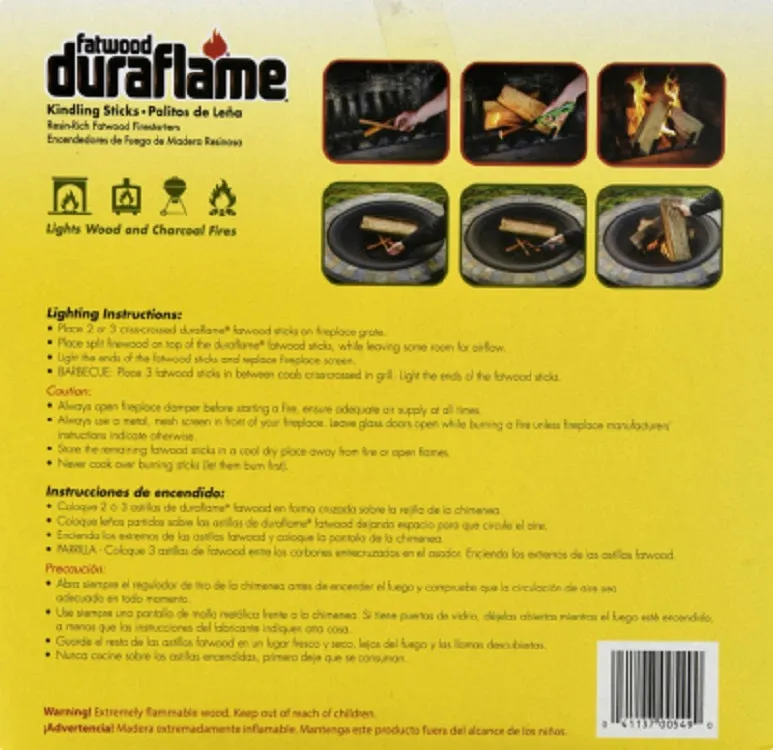 Duraflame 04549 5 LB Box Of 100 % Natural Fire Starter Kindling Sticks - Quantity of 2