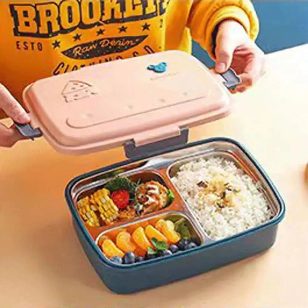 Enjoy Lunch With Gibo Steel Cheese Lunch Box (MultiColours)