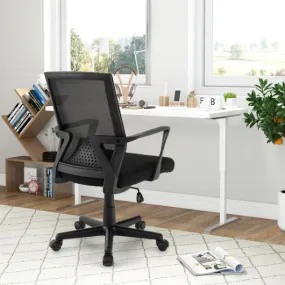 Ergonomic Desk Chair with Lumbar Support and Rocking Function-Black