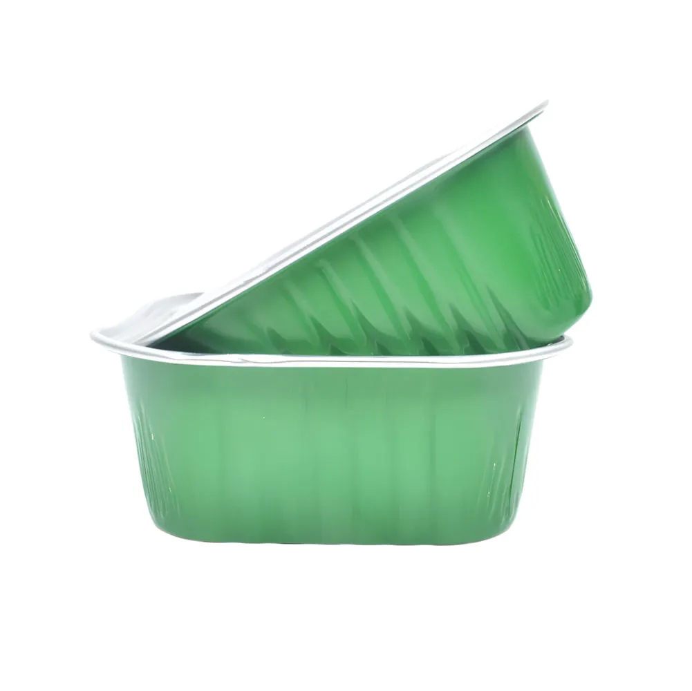 Green Square Foil Containers With Lid – 50-Piece Pack CL074