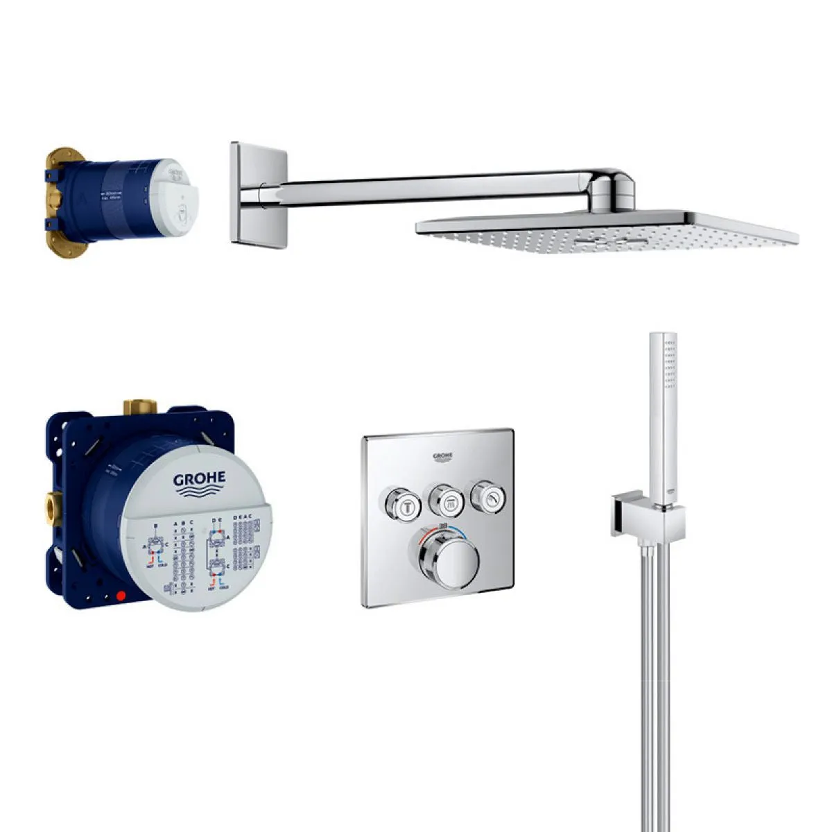 Grohe Grohtherm SmartControl Perfect Shower System with Rainshower 310 SmartActive Cube Shower Head