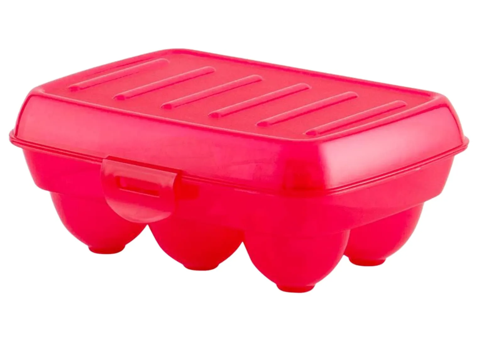 Heart Home Portable Food Grade Plastic Egg Holder/Storage Box For 6 Pieces Egg- Pack of 5 (Pink)-46HH0391