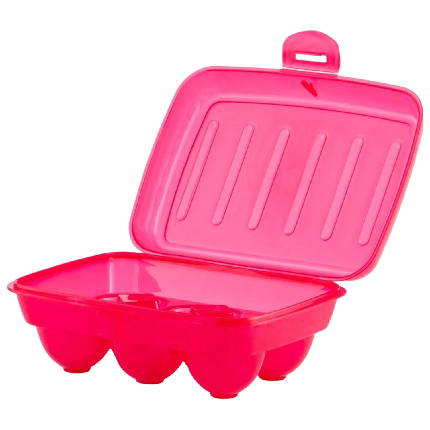 Heart Home Portable Food Grade Plastic Egg Holder/Storage Box For 6 Pieces Egg- Pack of 5 (Pink)-46HH0391