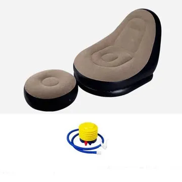 Home Inflatable Ultra Lounge Relaxing Air Sofa With Footstool