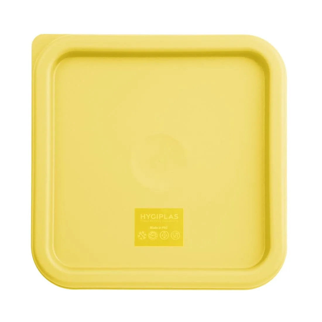 Hygiplas Square Food Storage Container Lid Yellow Medium - FX138