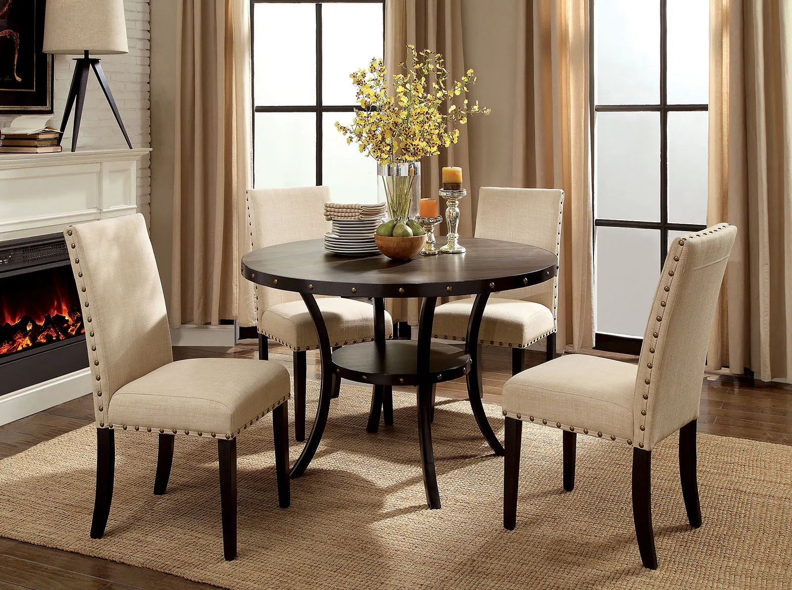 Kaitlin Light Walnut Round Dining Table