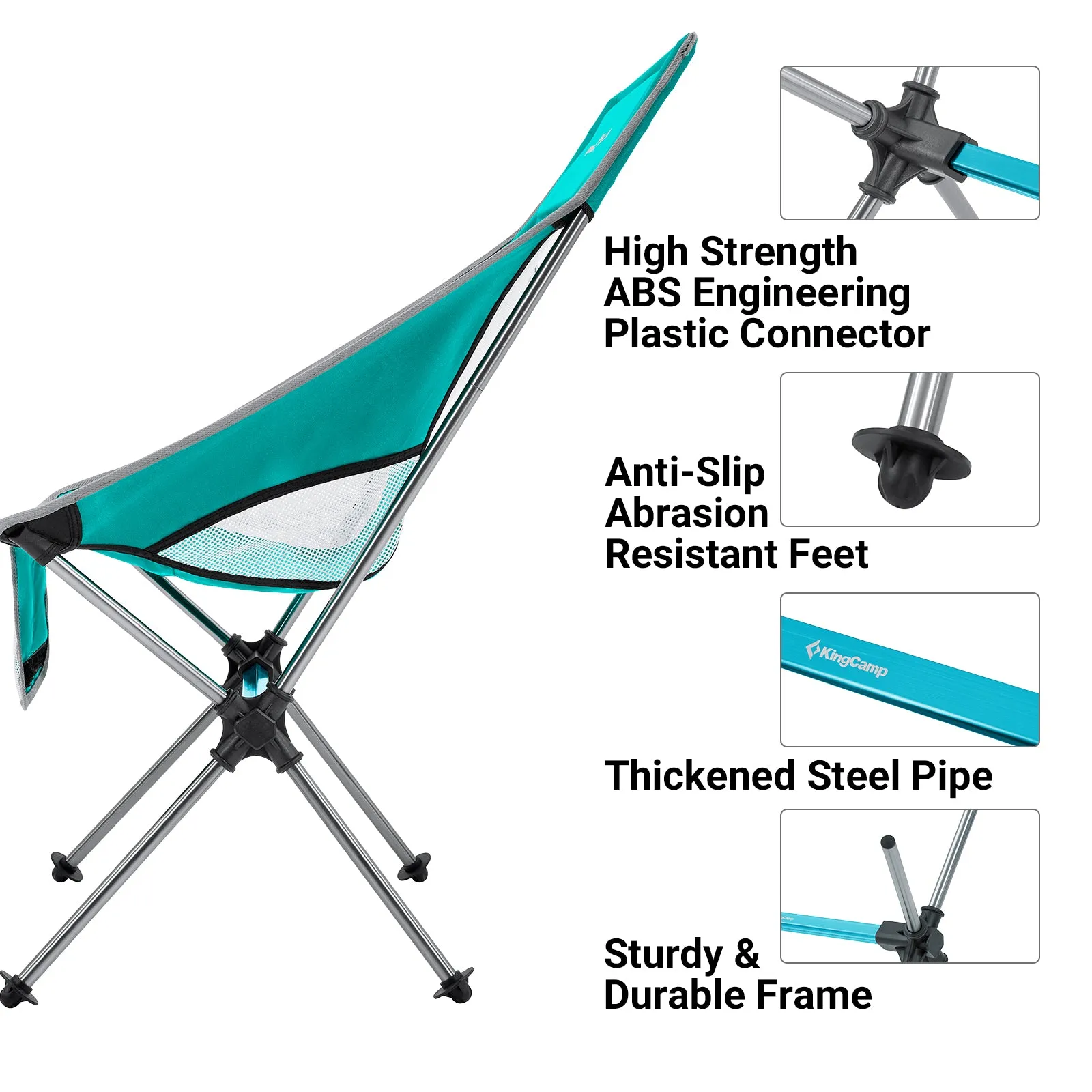 KingCamp Extra Wide Lightweight High Back Camping Chair