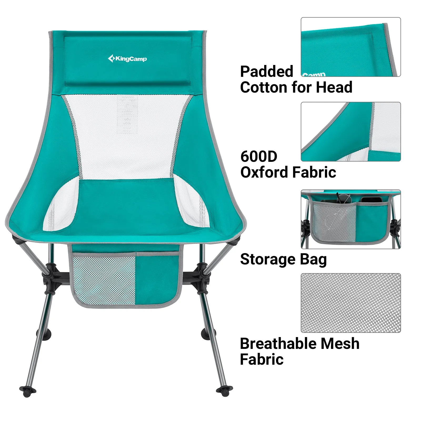 KingCamp Extra Wide Lightweight High Back Camping Chair