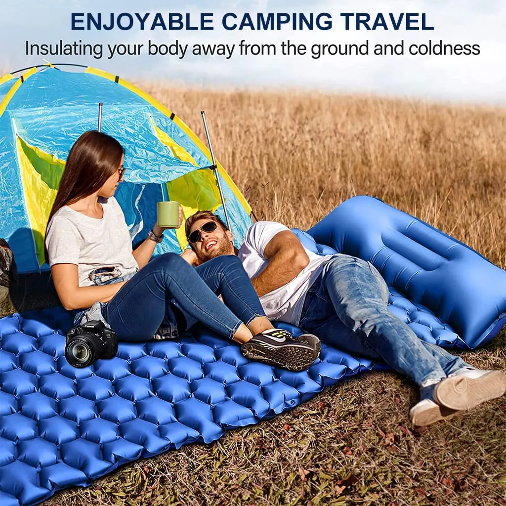 KriShyam ® Sleeping Mat, Self-Inflating Camping, Ultralight Portable Camping Air Mattress, Inflatable Camping Sleeping Mat, Waterproof Camping Mattress for Beach, Hiking, Outdoor, Tent (Blue) Visit the KRISHYAM Store