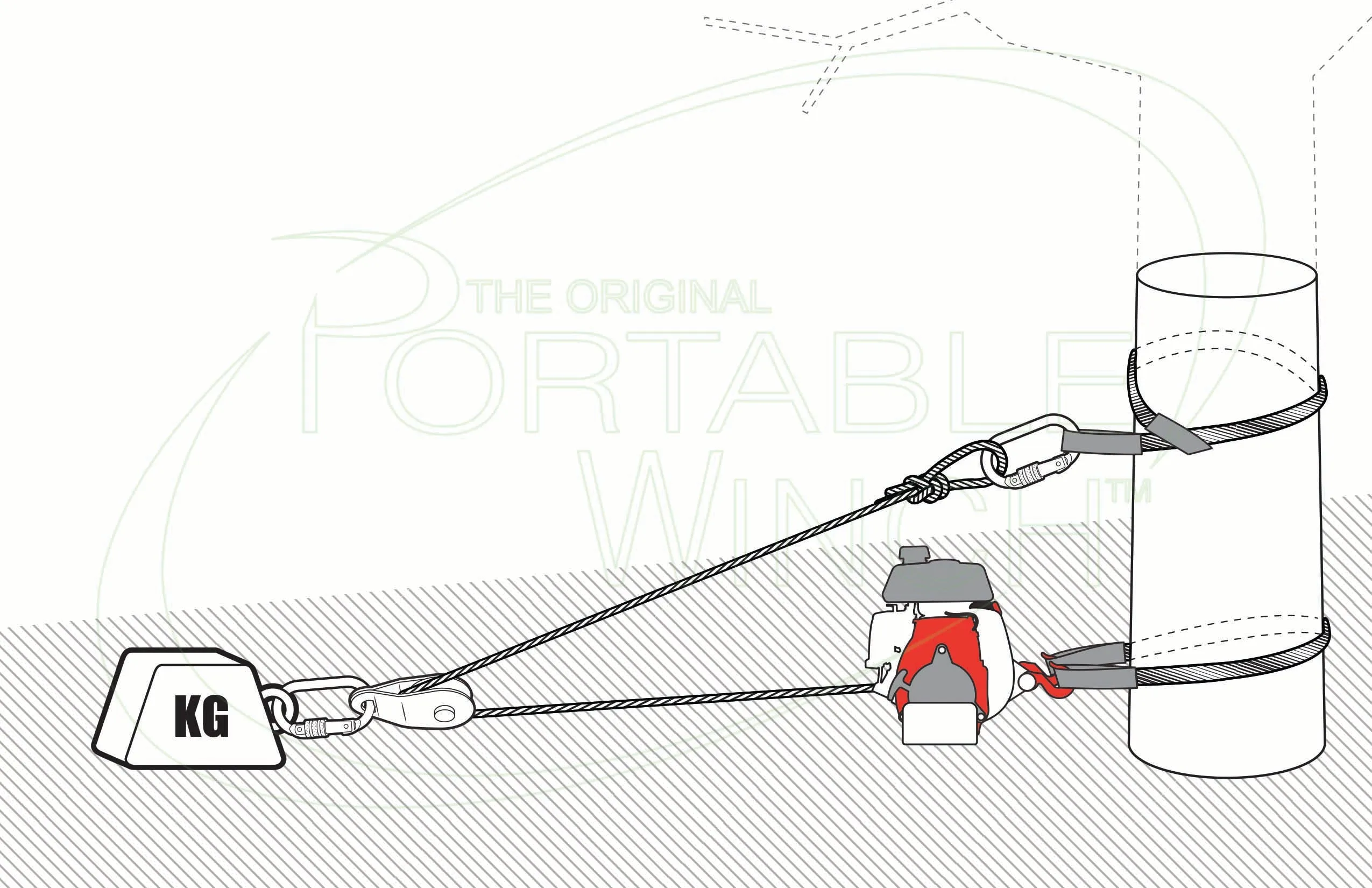 Mechanical Advantage Diagram - Pulling x2