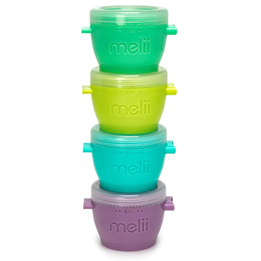 Melii Snap & Go Pods Baby Food Storage Container 6oz, 4 pcs