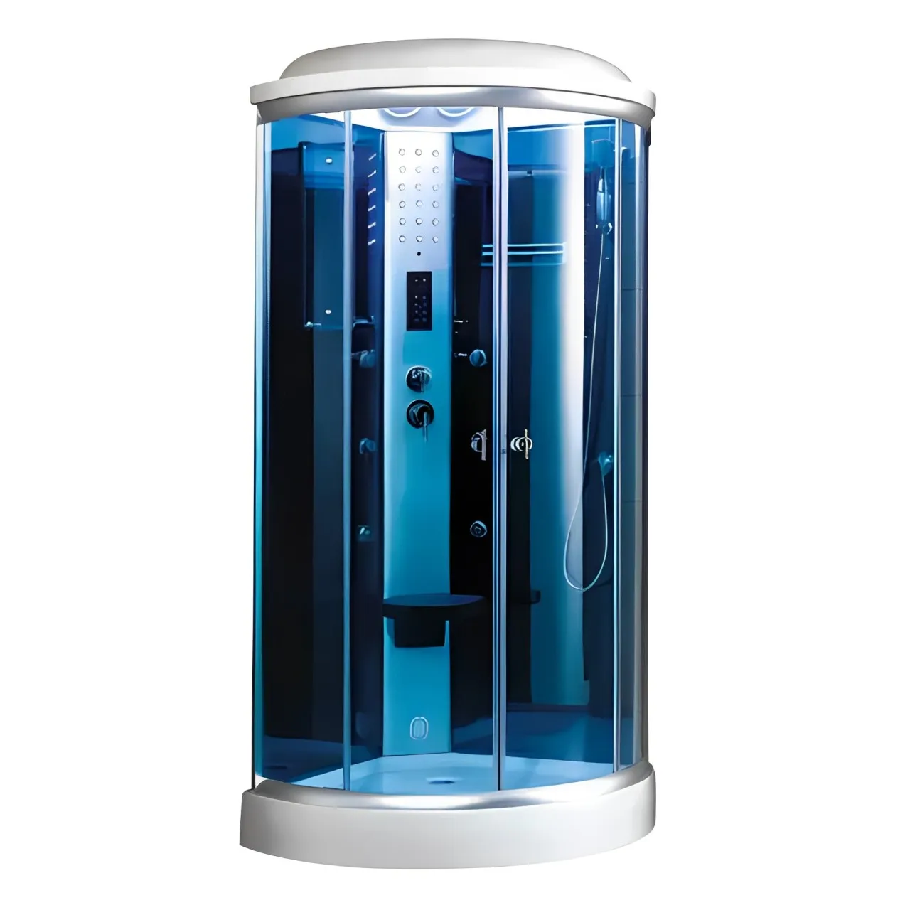 Mesa WS-9090K 1 Person Corner Steam Shower - 36"L x 36"W x 85"H (Blue Glass)