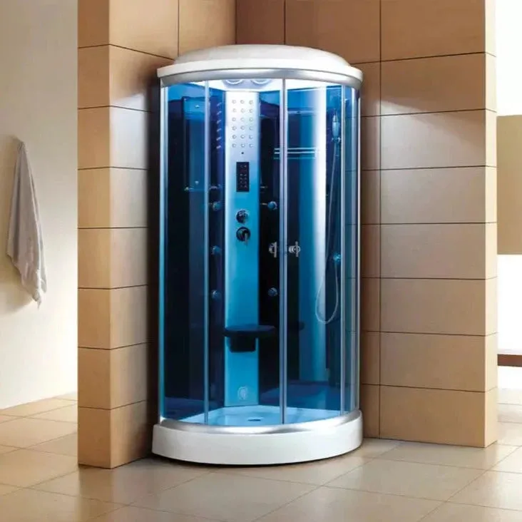 Mesa WS-9090K 1 Person Corner Steam Shower - 36"L x 36"W x 85"H (Blue Glass)