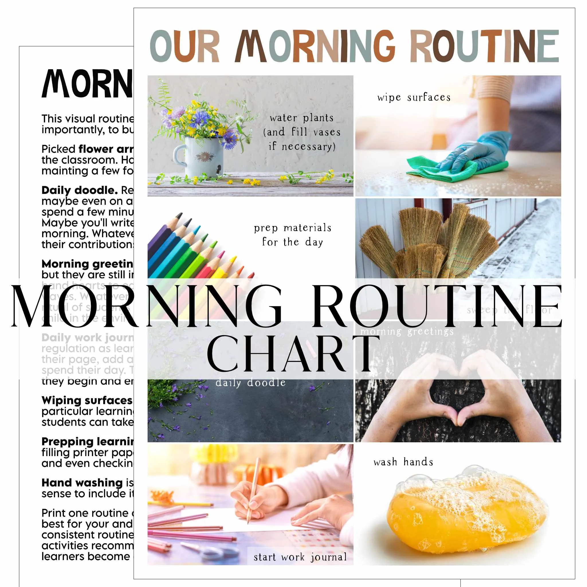 Morning Routine Chart for Small Groups