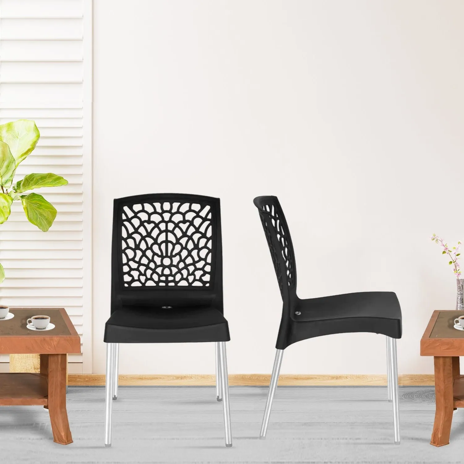 Nilkamal Novella 19 Plastic Armless Chair (Iron Black)