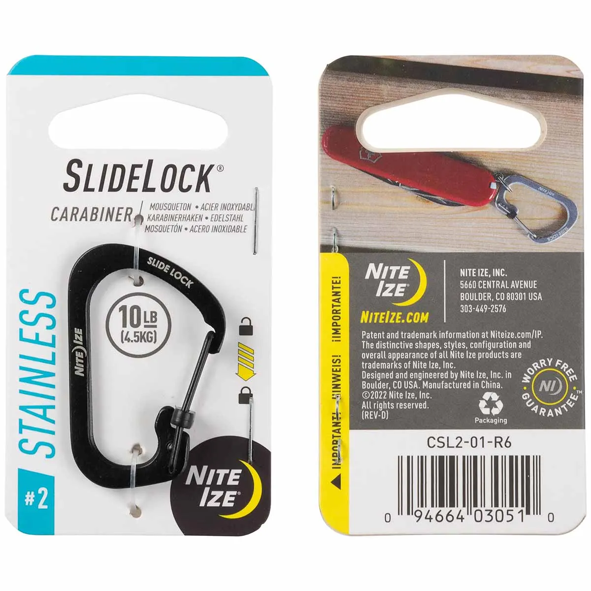 Nite Ize Slidelock Carabiner Stainless Steel Black #2