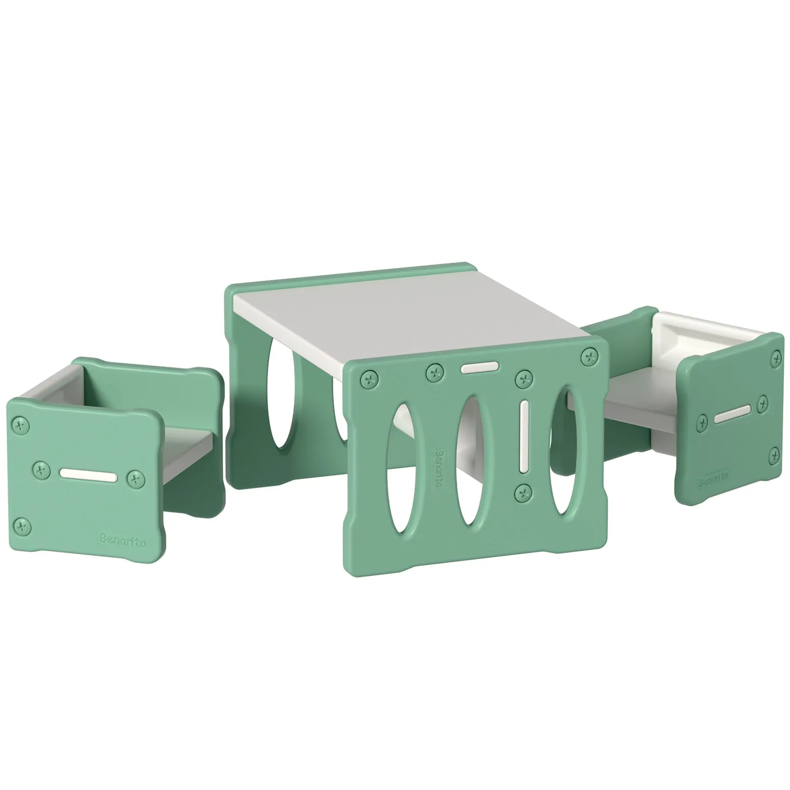 Pora 3-Piece Kids Table & Chairs Set Kids Table and Chairs Set - Green