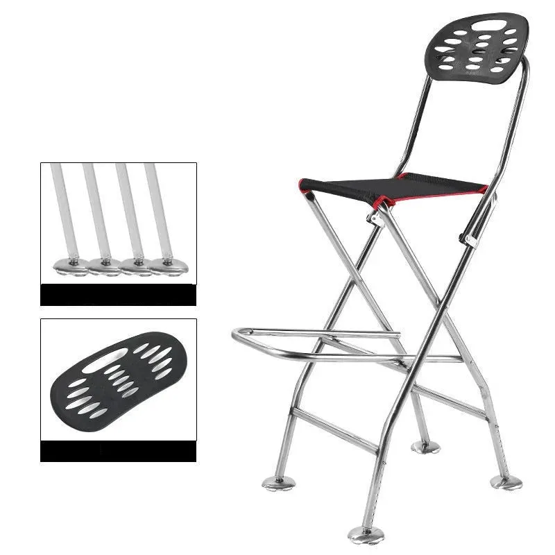 Portable Folding Chair for Camping Fishing Chair, Outdoor Ultra-light Stainless Steel, Multifunctional, Liftable, Beach Relaxing