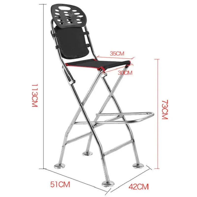 Portable Folding Chair for Camping Fishing Chair, Outdoor Ultra-light Stainless Steel, Multifunctional, Liftable, Beach Relaxing