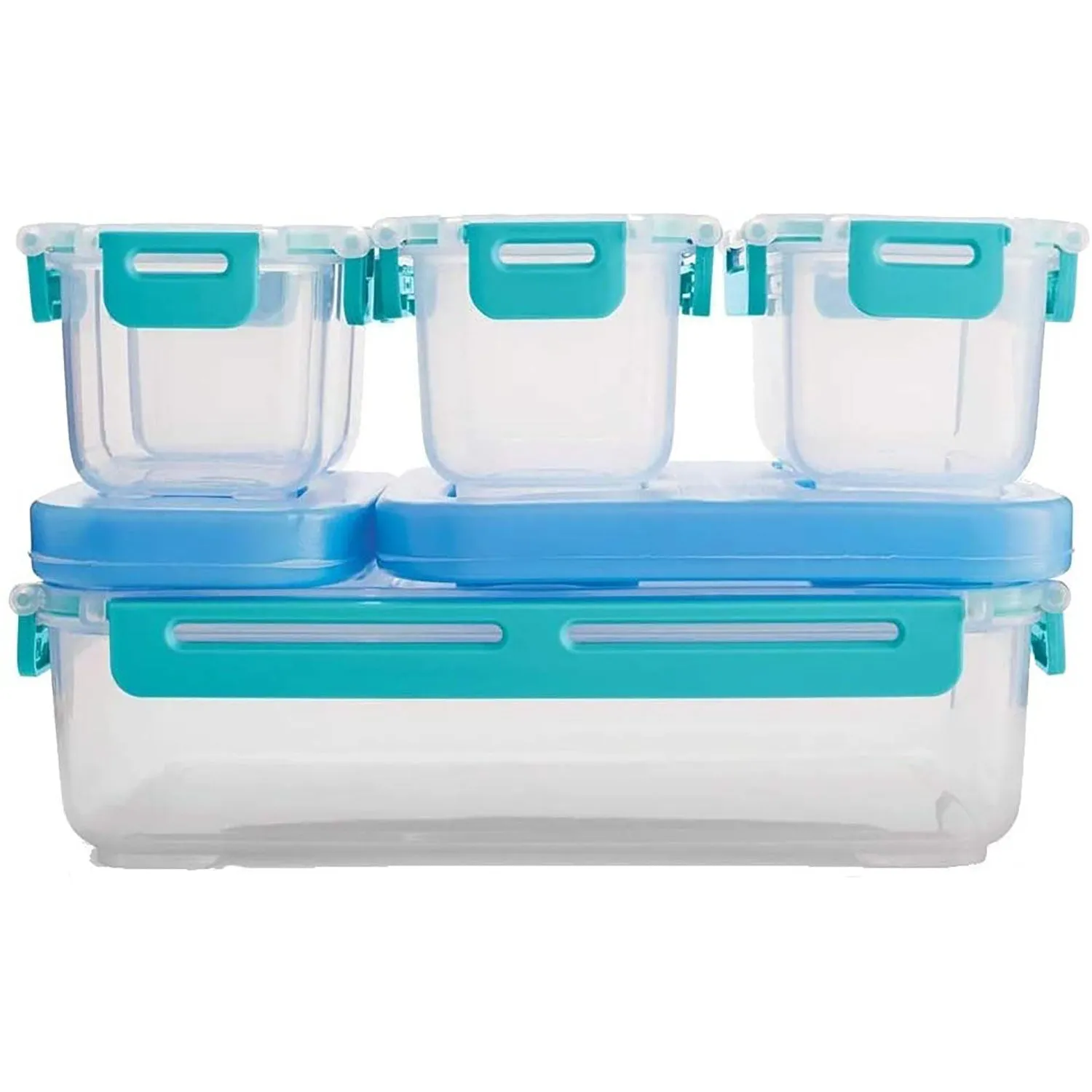 Rubbermaid LunchBlox Leak-Proof Entree Lunch Container Kit, Large, Blue-Clear