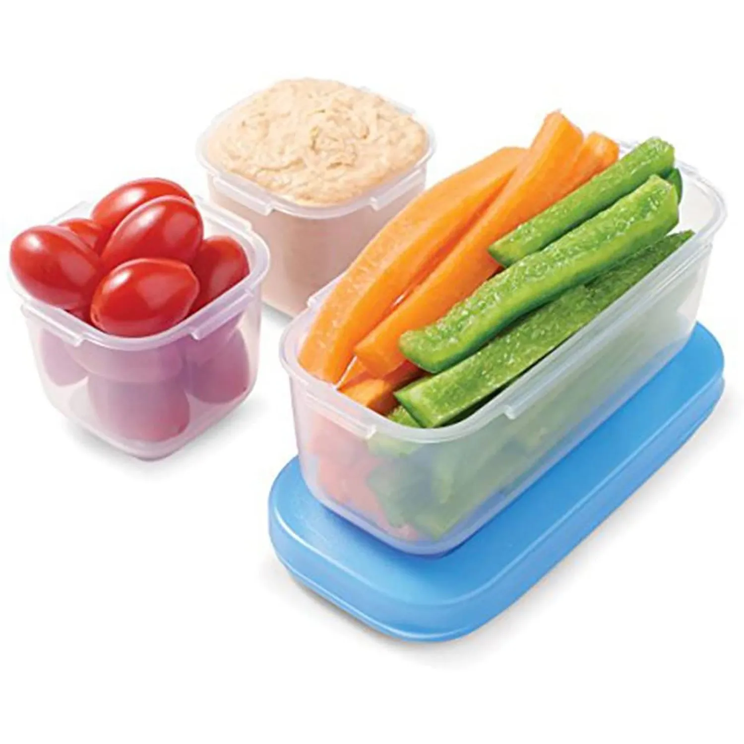 Rubbermaid LunchBlox Leak-Proof Snack Kit, Small, Blue-Clear