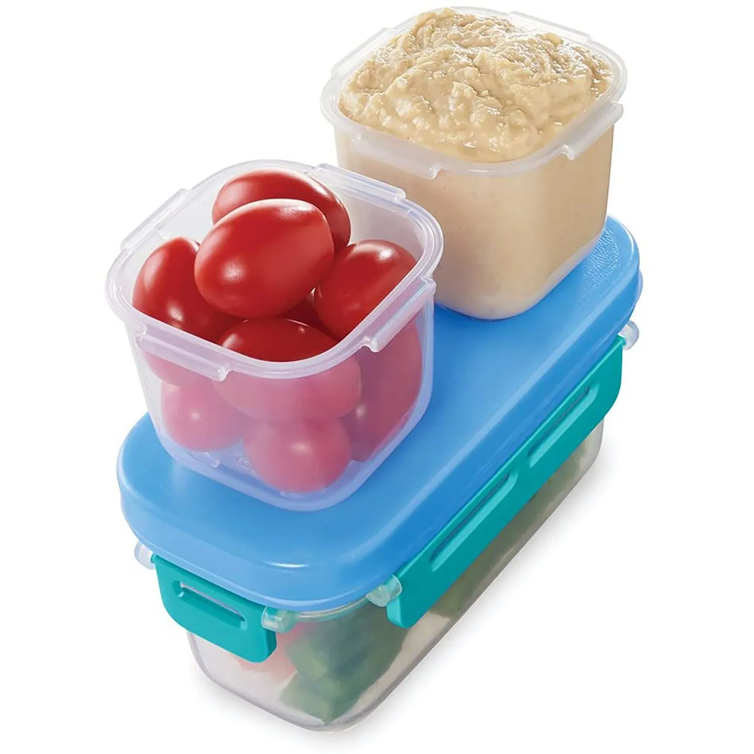 Rubbermaid LunchBlox Leak-Proof Snack Kit, Small, Blue-Clear