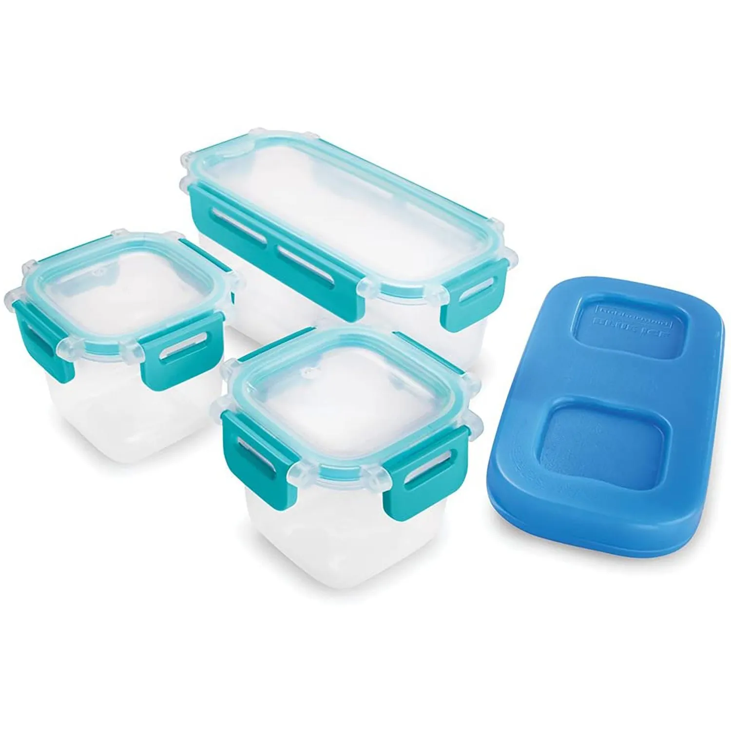 Rubbermaid LunchBlox Leak-Proof Snack Kit, Small, Blue-Clear