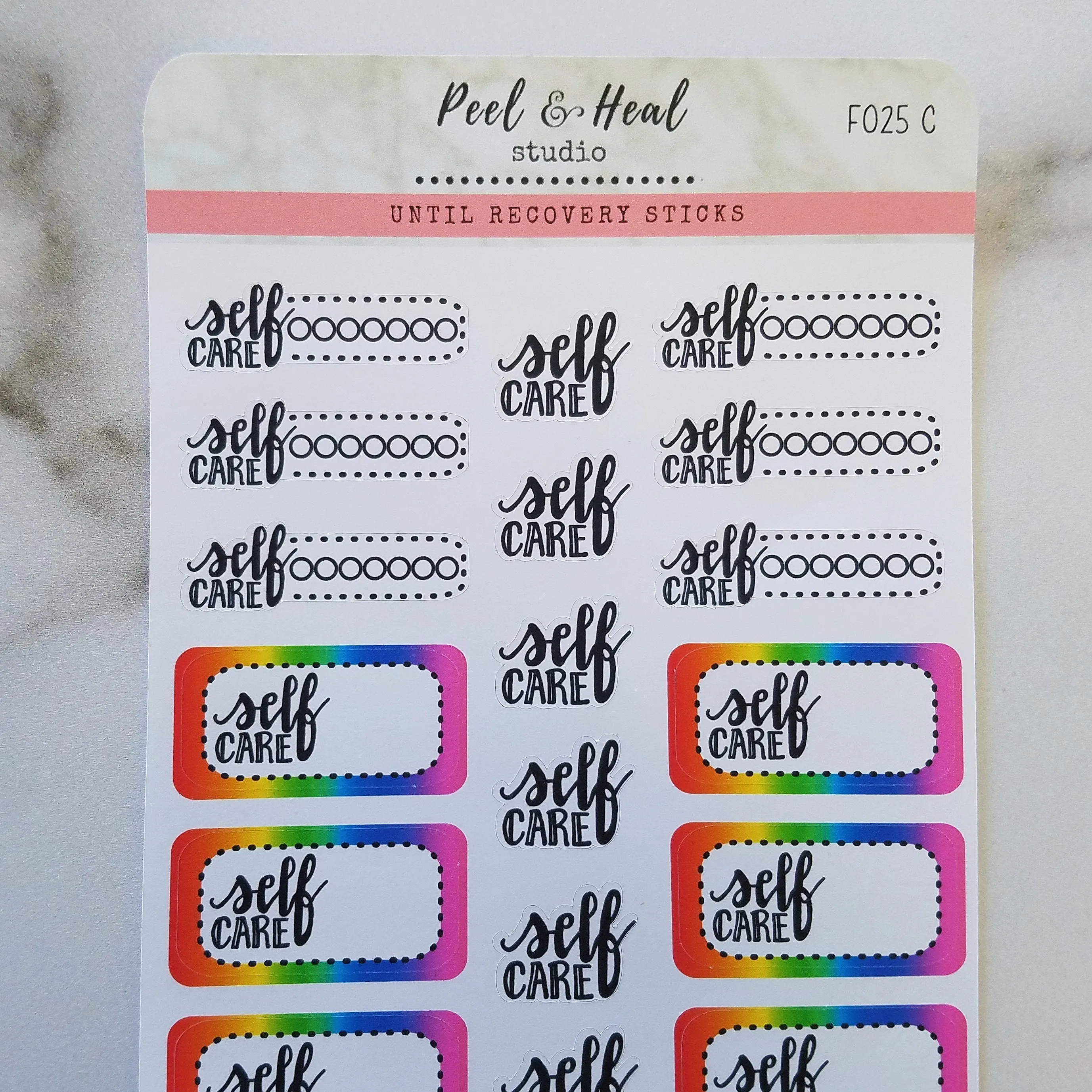 Self Care Rainbow Sticker Sampler