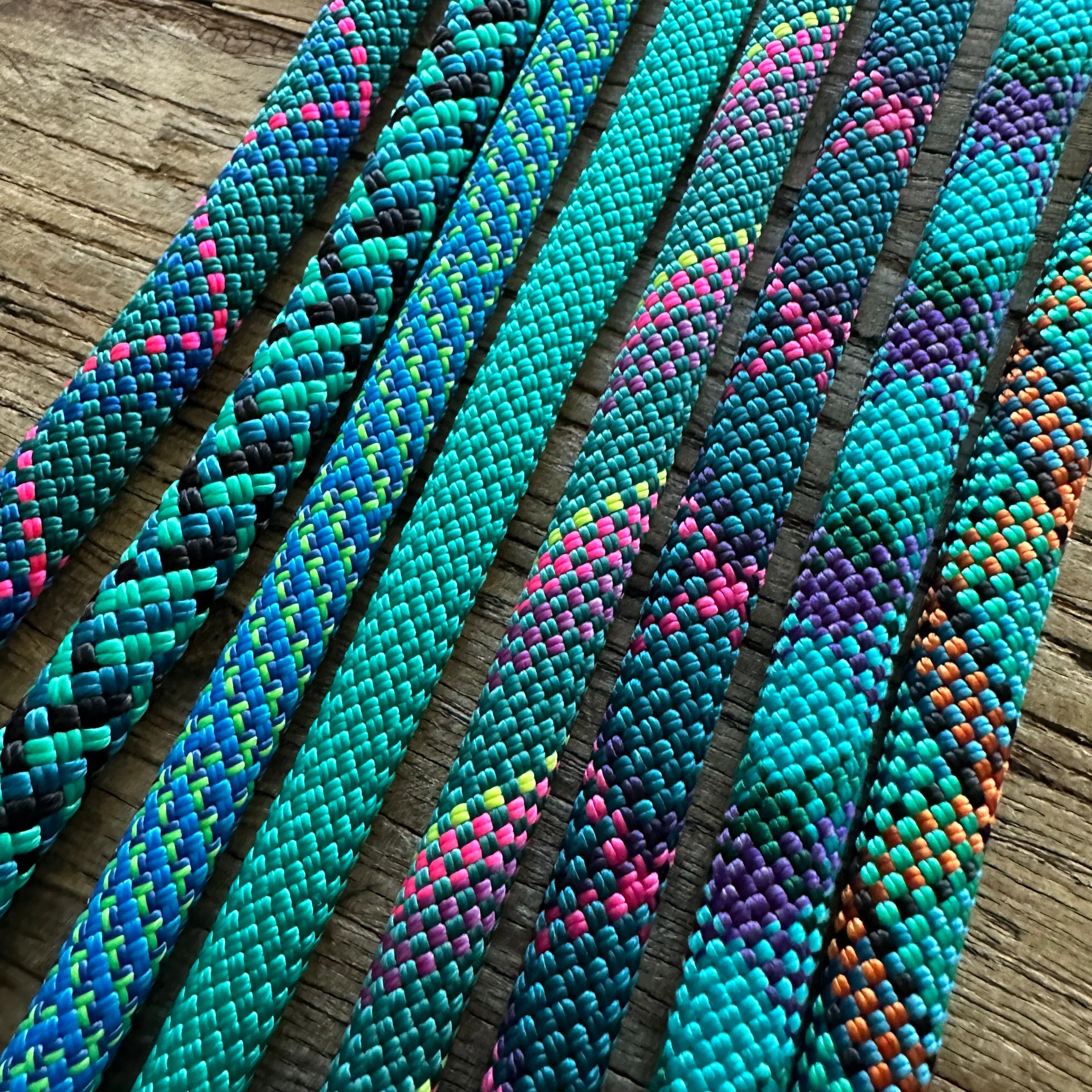 Teal Patterns Climbing Rope Collars