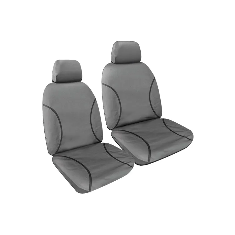 Tradies Canvas Seat Covers suits Toyota Hilux Workmate/SR Single Cab Bucket Seats (4X2 Only) 7/2011-6/2015 Grey