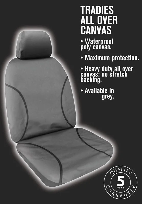 Tradies Full Canvas Seat Covers Suits Nissan Navara (D23/NP300) DX/ST/ST-X King Cab 3/2015-12/2020 Grey