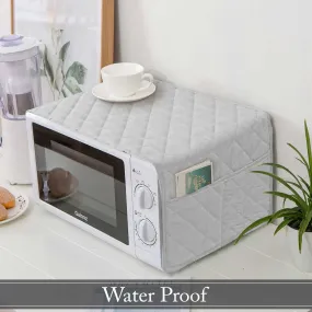 Waterproof Quilted Microwave Oven Cover Silver